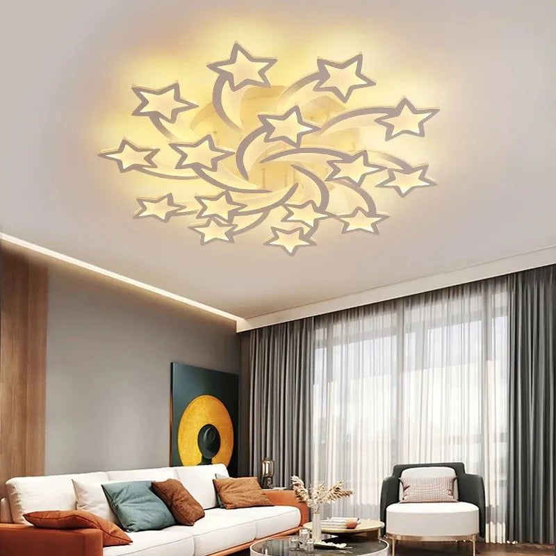 Axyaa Modern LED Chandelier with Remote Control - Acrylic Indoor Lighting for Home