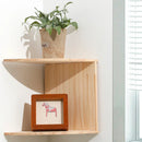 Axyaa Burlywood Wooden Corner Shelf: Boho Style Storage & Room Décor Organiser