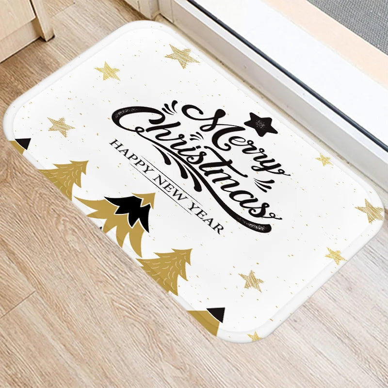 Axyaa Golden Black Letter Printed Door Mat, Non-Slip Floor Home Decoration