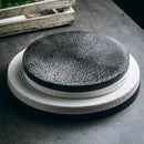 Axyaa Matte Ceramic Round Flat Plate for Molecular Cuisine and Dining