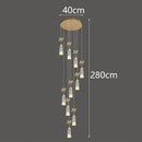 Axyaa Crystal Chandelier Stair Pendant Lamp Living Room Interior Lighting