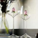 Axyaa 3D Pink Glass Rose Wine Glasses Cup Set - Lovely Household Gift