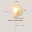 Axyaa Wabi Sabi LED Wall Lamps with Pull Chain Switch, Yellow Travertine Bathroom Mirror Light