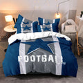 Axyaa Pentagram Football Stripe Duvet Cover Set for Men and Teens