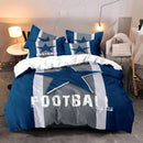 Axyaa Pentagram Football Stripe Duvet Cover Set for Men and Teens