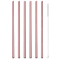 Axyaa Heart Stainless Steel Straws Set with Cleaning Brush for Drinks and Cocktails