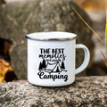 Axyaa Campfire Enamel Mug | Happy Camping Adventure Cups | Camper Van Gift