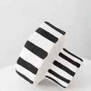 Axyaa Striped Wide Mouth Ceramic Vase - Modern Living Room Table Decoration