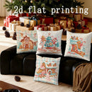Axyaa Gingerbread House Christmas Pillow Covers Pattern for Sofa, Bedroom, Car
