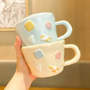 Axyaa Macaron Color Coffee Mug - 400ML Cute Ceramic Cup