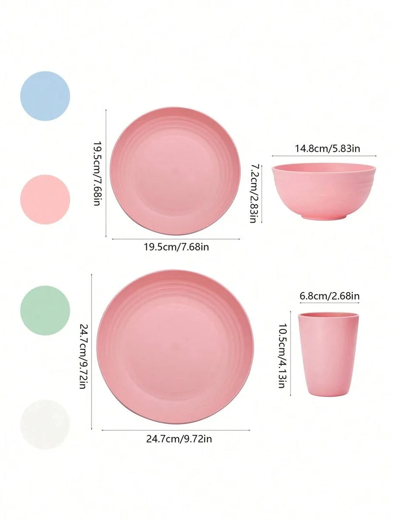 Axyaa 32-Piece Reusable Plastic Cutlery Set & Dinnerware for Home and Parties