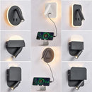 Axyaa Adjustable USB Wall Lamp for Bedroom Study, Minimalist LED Reading Light