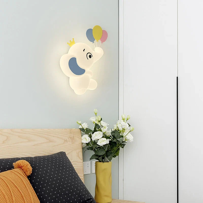 Axyaa Elephant Cartoon Wall Light - Creative Animal Shape Lamp for Baby Room