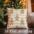 Axyaa Christmas Gingerbread Pillow Covers for Sofa, Bedroom, Car - Rectangular Cushion