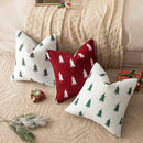 Axyaa Christmas Tree Chenille Pillow Cover, Festive Double-Sided Jacquard Design