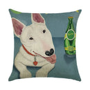 Axyaa Dog Linen Cushion Cover 45*45cm - Home Sofa Decor Pillowcase