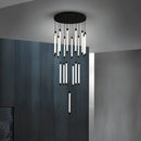 Axyaa LED Copper Staircase Chandelier for Duplex Villa Hotel Lobby Indoor Lighting