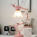 Axyaa Green Flower Table Lamp, Romantic Bedside LED Light for Bedroom Decor