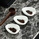 Axyaa White Ceramic Coffee Bean Tea Set with Trays, Spoon, and Separator