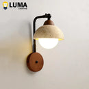 Axyaa Yellow Travertine Stone Wall Lamp LED Sconce Light for Home Decor