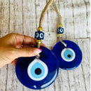 Axyaa Blue Evil Eye Glass Wall Hanging Home Protection Charm Wall Decor
