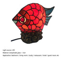 Axyaa Small Fish Tiffany Glass Table Lamp - LED Desk Light for Home Decor