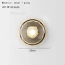 Axyaa Nordic Glass Wall Light 20cm Gold Black Metal Sconce