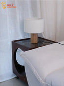Axyaa Solid Wood Table Lamp LED E27 Modern Indoor Lighting for Living Room, Bedroom, and Study