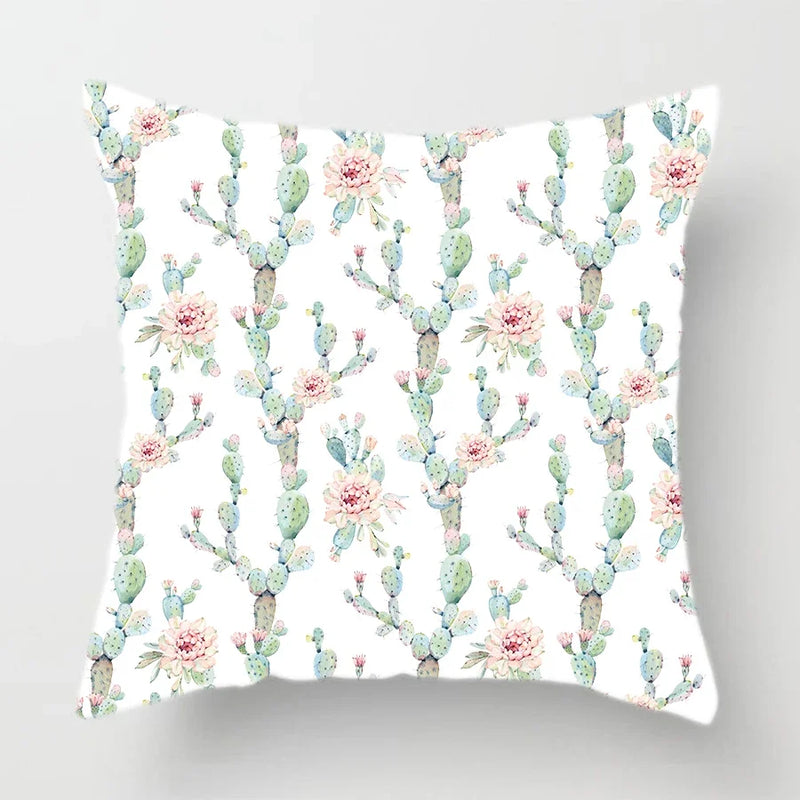 Axyaa Watercolor Cactus Flower Pillow Case 45x45cm