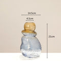 Axyaa Gourd Shape Gradient Glass Vase for Home Decor and Floral Arrangements
