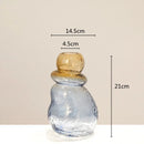 Axyaa Gourd Shape Gradient Glass Vase for Home Decor and Floral Arrangements