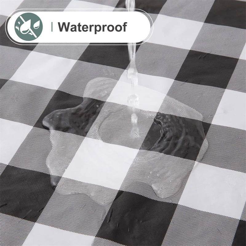 Axyaa Waterproof Buffalo Plaid Tablecloth for Dining Kitchen Outdoors