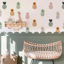 Axyaa Boho Pink Pineapple Papaya Wall Stickers for Kids Room Decor