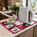 Axyaa Christmas Snow Coffee Cup Drying Mat Non-slip Absorbent Kitchen Counter Drain Mat