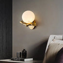 Axyaa Copper Marble Wall Lamp: Wabi-Sabi Style Zen Lighting for Bedroom, Balcony, or Staircase