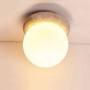 Axyaa Yellow Travertine Ceiling Light Warm LED Lamp for Small Home