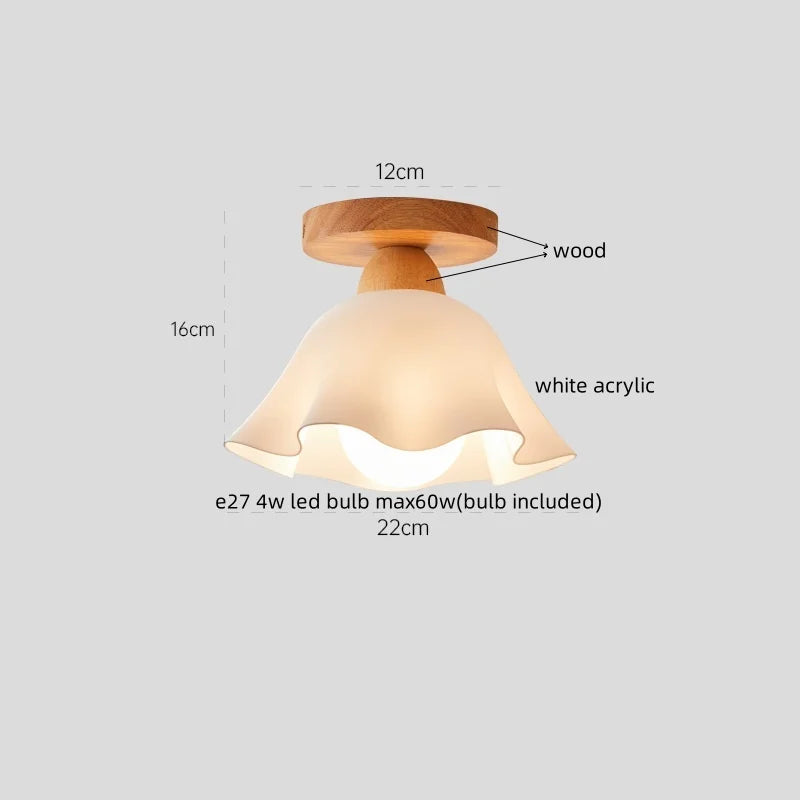 Axyaa Cream LED Ceiling Lamp Halloween Decor Cotton Nordic Lights Fixtures