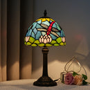Axyaa Dragonfly Style Stained Glass Table Lamp for Bedroom and Living Room