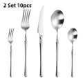 Axyaa Western Cutlery Set: Knife, Fork, Spoon, Dinnerware in Stainless Steel - 5/10 Pcs