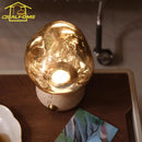 Axyaa Glass Marble Table Lamp Touch Switch USB Charging Decor Desk Lights