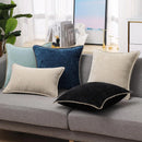 Axyaa Luxury Chenille Pillow Cover with Velvet Stitched Edge