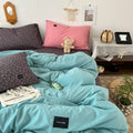 Axyaa Floral Fiber Washed Cotton Solid Color Four-Piece Quilt Cover Set