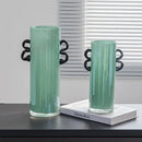 Axyaa Glass Vase Double-eared Straight-tube for Flower Arrangement and Home Decor