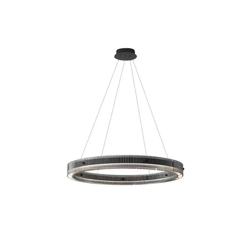 Axyaa Smoky Grey Glass Pendant Chandelier for Minimalist Modern Living Room