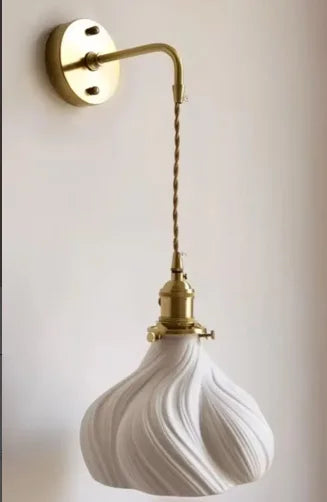 Axyaa Ceramic LED Wall Sconce with Pull Chain Switch