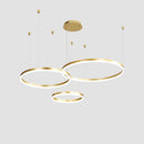 Axyaa Gold Ring Chandelier Acrylic LED Circle Art Lamp for Living Room