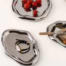 Axya Light Luxury Silver Ceramic Jewelry Tray & Home Decor Piece