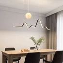 Axyaa Minimalist Moon Chandelier for Dining Room, Kitchen, Bedroom & Living Room