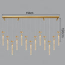 Axyaa Crystal Chandelier, Elegant Dining Room Lighting, Luxury Living Room Pendant Lights