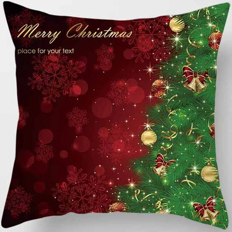 Christmas Elk Print Pillowcase 45x45cm for Sofa, Car, Bedroom & Living Room Decor
